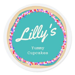 Customized Bakery Personalized Cupcake Classic Round Sticker