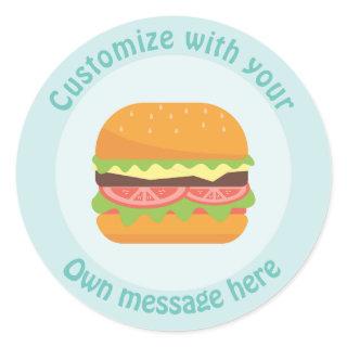 Customized Burger Classic Round Sticker