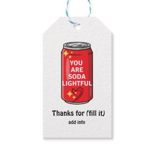 Customized Funny You Are Soda Lightful Cartoon Gift Tags