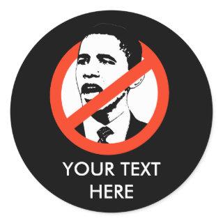 CUSTOMIZED OBAMA SLOGANS CLASSIC ROUND STICKER