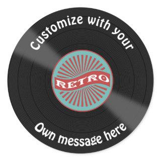 Customized Vinyl Record Classic Round Sticker