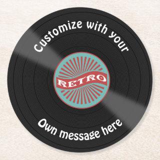 Customized Vinyl Record Round Paper Coaster