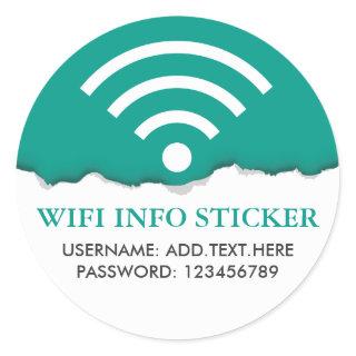 Customized WiFi /Internet Access Information Classic Round Sticker