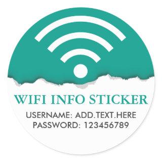 Customized WiFi /Internet Access Information Classic Round Sticker