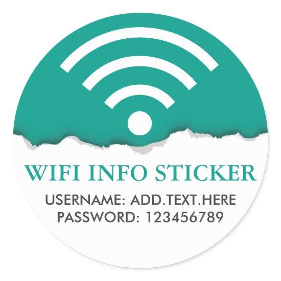 Customized WiFi /Internet Access Information Classic Round Sticker