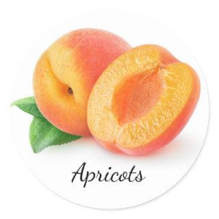 Cut apricots classic round sticker