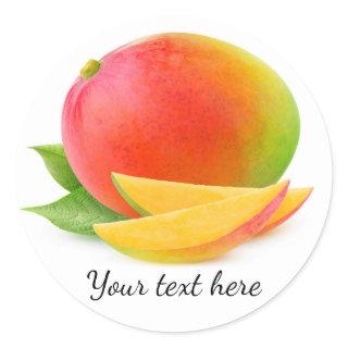 Cut mango classic round sticker