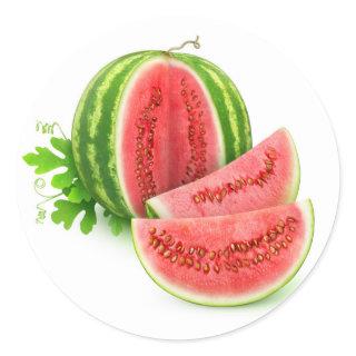 Cut watermelon classic round sticker
