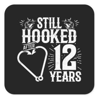 Cute 12th Anniversary Couples Married 12 Years Square Sticker