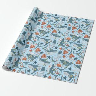 Cute 1st 2nd 3rd Boy Birthday Shark Sea Pattern