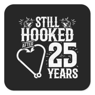 Cute 25th Anniversary Couples Married 25 Years Square Sticker