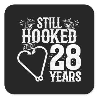 Cute 28th Anniversary Couples Married 28 Years Square Sticker
