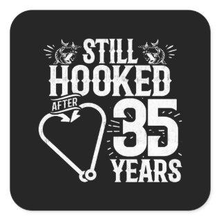 Cute 35th Anniversary Couples Married 35 Years Square Sticker