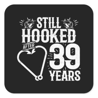 Cute 39th Anniversary Couples Married 39 Years Square Sticker