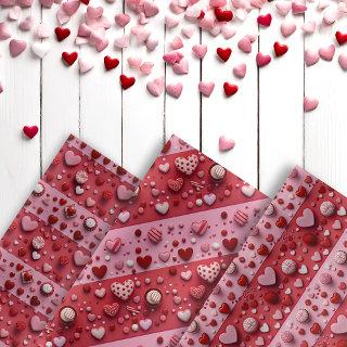 Cute 3D Red Pink Hearts Candy Valentines Day  Sheets