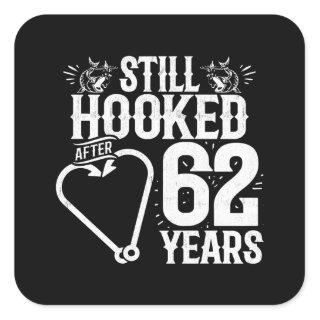 Cute 62nd Anniversary Couples Married 62 Years Square Sticker