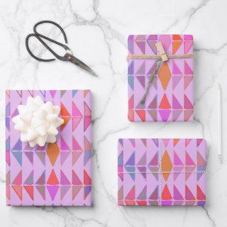 Cute Abstract Geometric Shapes in Lavender Purple  Sheets