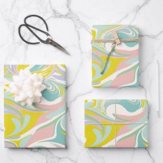 Cute Abstract Marble Swirl in Pastel Colors   Sheets