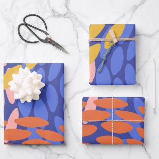 Cute Abstract Shapes Pattern Blue Red Pink  Sheets