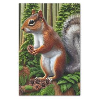 Cute Abstract Squirrel With Pinecones Tissue Paper