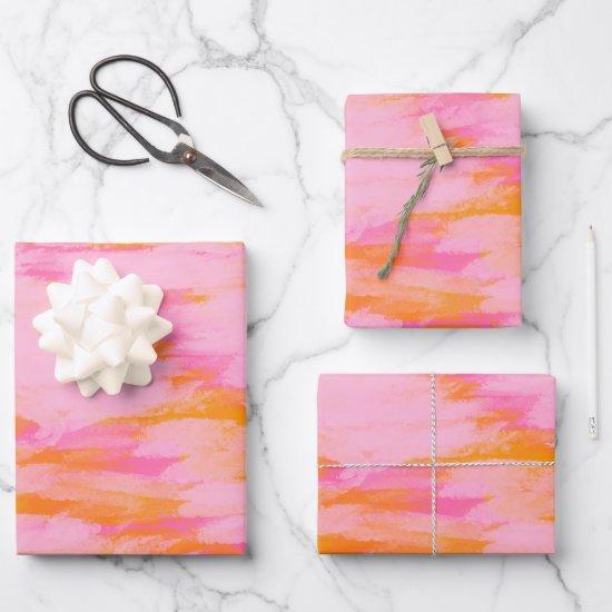 Cute Abstract Watercolor Pink Orange Modern  Sheets