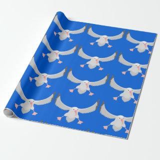 Cute albatross bird flying cartoon illustration