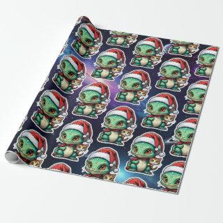 Cute Alien and Cat in Space