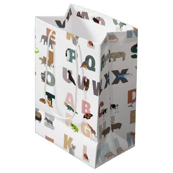 Cute Alphabet ABC Animals Medium Gift Bag