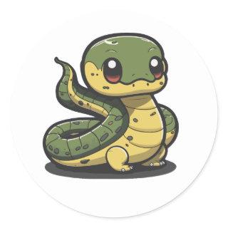 cute anaconda sticker cartoon style