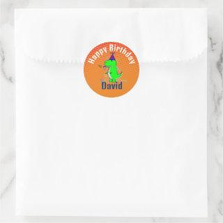 Cute and Angry T-Rex Dino Gradient Classic Round Sticker