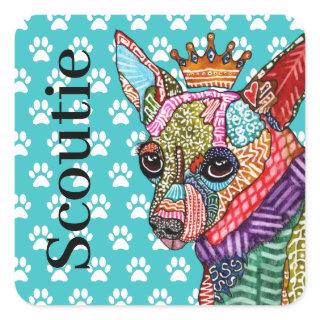 Cute and Colorful Chihuahua King Pop Art Sticker