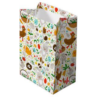 Cute and Colorful Easter Symbols Seamless Pattern Medium Gift Bag