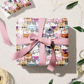 Cute and Colorful Kawaii Cat Pattern
