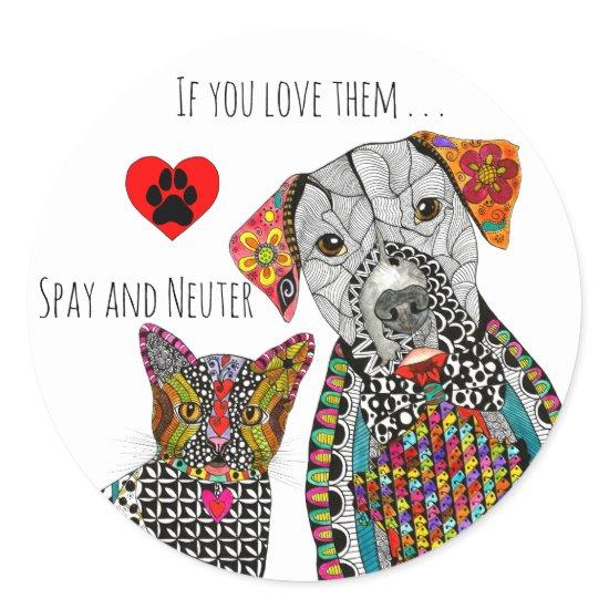 Cute and Colorful Spay and Neuter Sticker