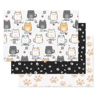 Cute and Funny Doddle Cats Cat Lover  Sheets