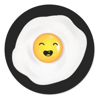 Cute and Funny Fried Egg American Breakfast Classic Round Sticker
