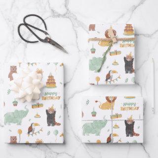 Cute Animal Birthday Party Pattern  Sheets