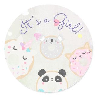 cute animal donuts It's a Girl Sticker