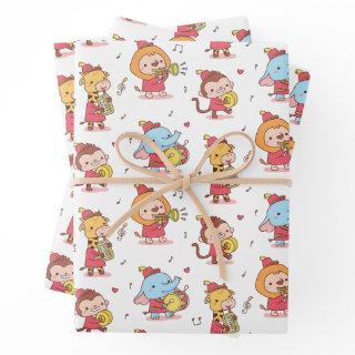 Cute Animals Marching Musical Band Kids Birthday  Sheets