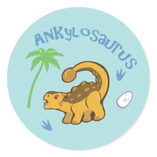 Cute Ankylosaurus Classic Round Sticker
