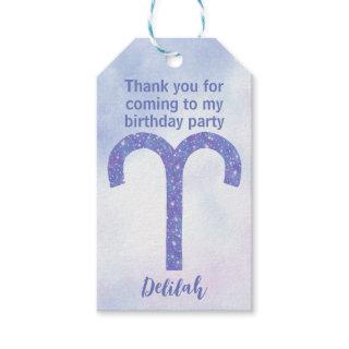 Cute Aries Astrology Sign Custom Birthday Party Gift Tags
