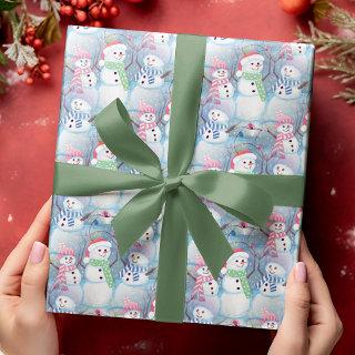 Cute Artsy Funny Christmas Holiday Snowmen Pattern