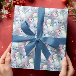 Cute Artsy Funny Christmas Holiday Snowmen Pattern