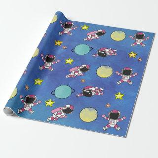 Cute Astronaut Outer Space Star Planet
