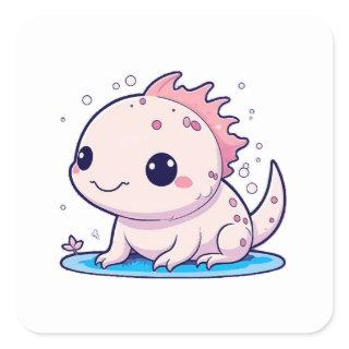 cute axolotl philosopher square sticker