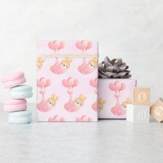 Cute Baby Bunny in a Heart Blanket Pattern