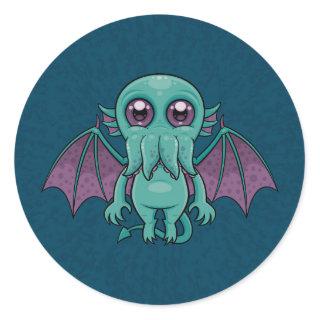 Cute Baby Cthulhu Monster Classic Round Sticker