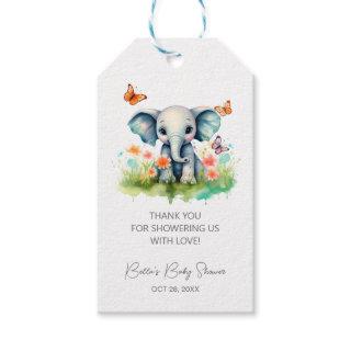 Cute Baby Elephant Baby Shower Gift Tags