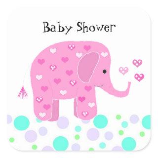 Cute Baby Elephant Thank You Square Sticker