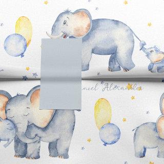 Cute Baby Elephant with Mommy Watercolor Tissue Paper